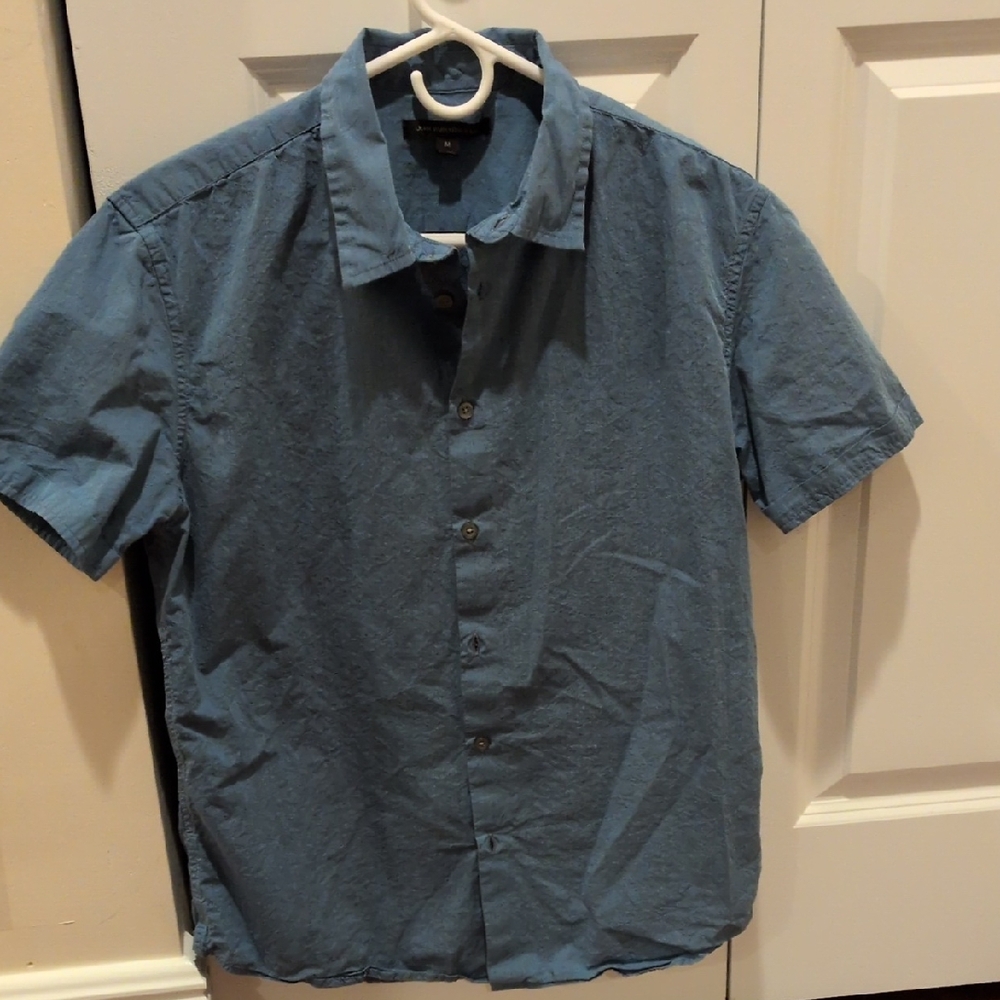 John Varvatos Casual Blue Button Down Shirt Men's M